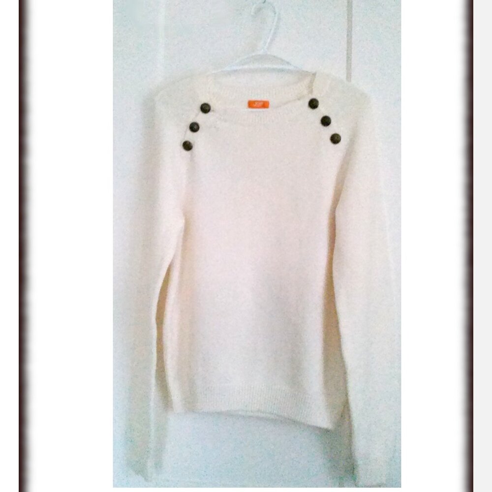 White Joe Fresh Sweater, Women's, Medium, Button Detailing